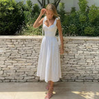 Genoveva Statement Midi Summer Dress with Daisy Print Boutique Collection