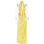 Satin Open Back Dress