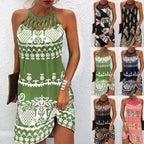 Marianela Elevated Printed Dress with Halters Everyday Luxe Edit