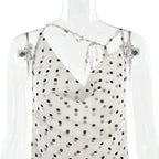 Polka Dot Backless Spaghetti Strap Party Maxi Dress