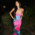Spaghetti Strap Printed Long Dress