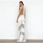 Lace See Through Sleeveless Long Dress