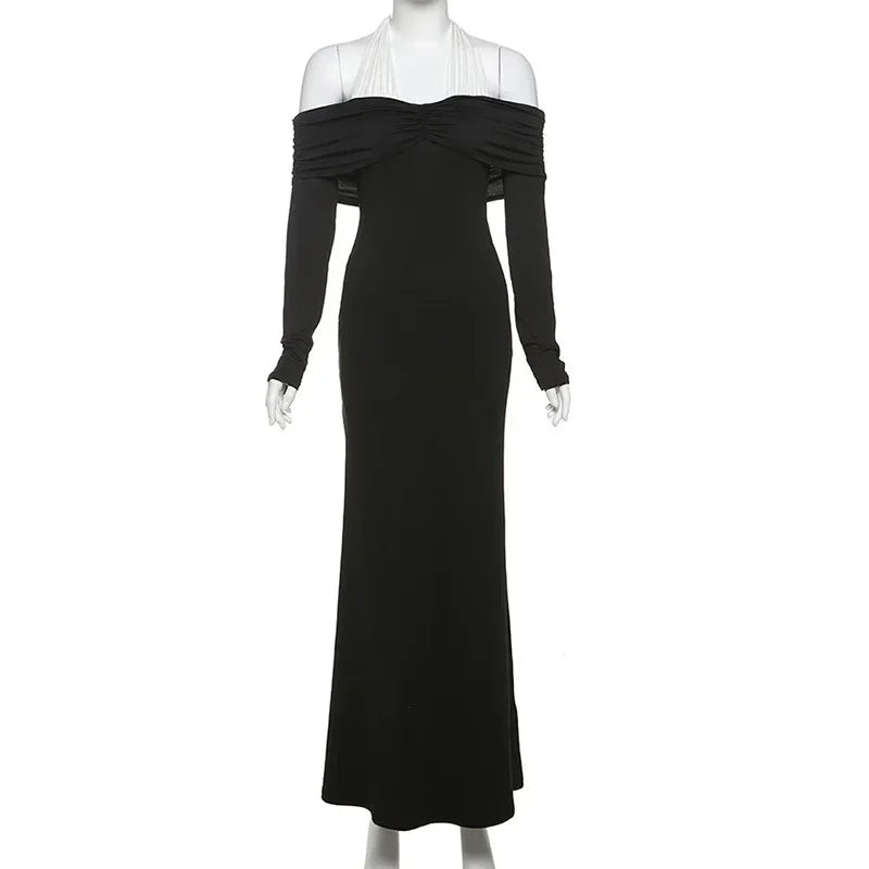 Women's Backless Halter Bandage Evening Dress