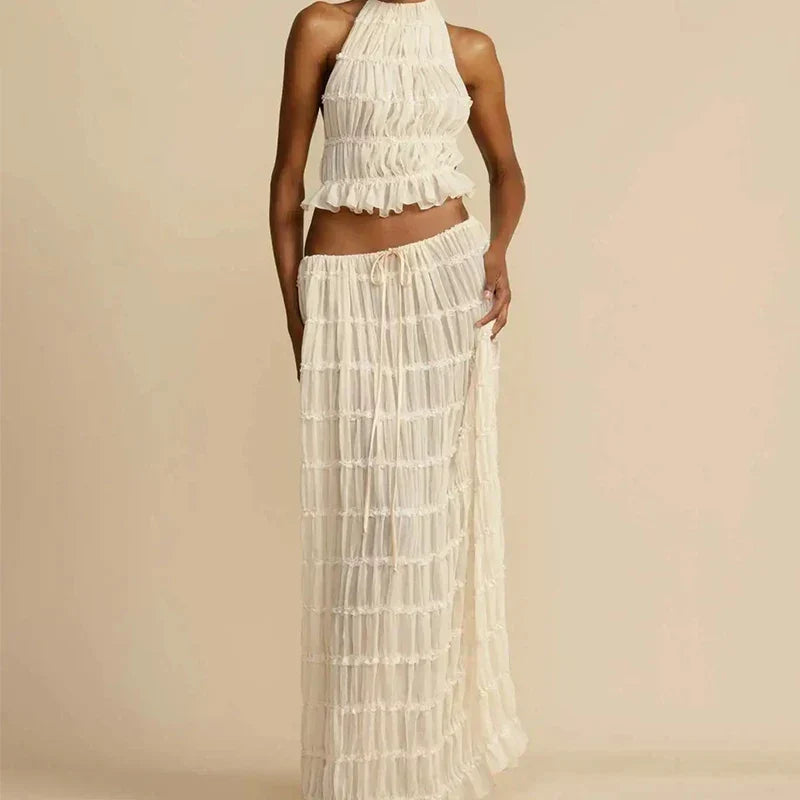 Eva Statement Long Lace Dress for Ceremony Everyday Luxe Edit