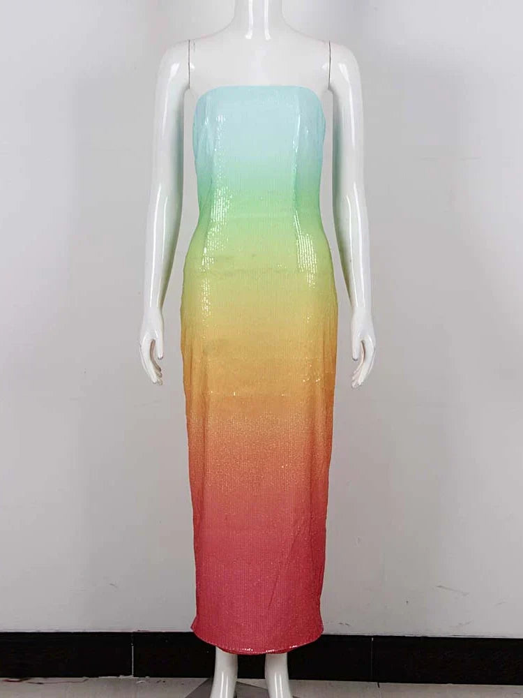 Sequin Ombre Midi Dress