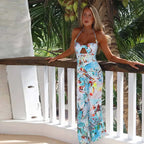 Hollow Out Slim Halter Maxi Long Summer Dress