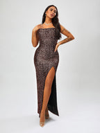 Sequin Formal Dress Sleeveless Split Dress