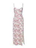 Hermione Floral Print Slit Midi Dress