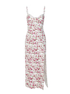 Hermione Floral Print Slit Midi Dress