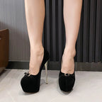 Elegant 16CM Thin High Heel Women’s Pumps Suede Shallow High Heel High Heel