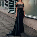 Black Lace Off Shoulder Party Dress