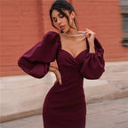 Cocktail Dresses Pure V Neck Off Shoulder Bodycon Dress