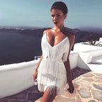 Deep VNeck Backless Patchwork Bodycon Dress