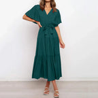 Cupaima Maxi Dress with a Deep V-neck for Women Timeless Daily Style
