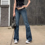 Blue Bell Bottom Bootcut Fashion Streetwear Jeans
