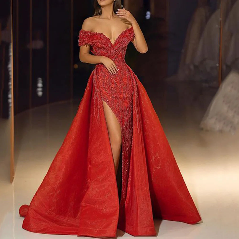Elegant Off Shoulder Wedding Party Dress