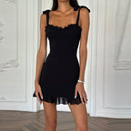 Ruffle Mini Bodycon Pleated Red Party Dress
