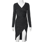DressBetty - 2024 Sexy Sparkle Slash Neck Wrapped Ruched Midi Dress