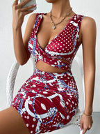 DressBetty - Sexy Sleeveless Deep V Cutout Party Mini Dress