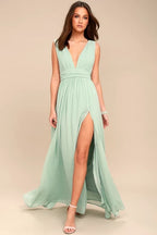 DressBetty - Sexy Solid Women Fall Sleeveless Deep V-Neck Dresses