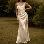 Glamorous Spaghetti Strap Formal Sleeveless High Split Backless Long 2024 New Elegant Evening Party Dress