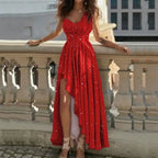 Elegant Red Cocktail Graduation Bridesmaid Formal Party Dress