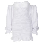 DressBetty - Sexy Word Tube Top Ruffle Lace Bag Hip Dress