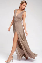 Sexy Backless Mesh Maxi Red Party Dress