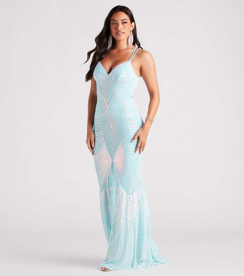 V Neck Sequ Floor - Length Evening Dress Elegant Cocktail Party Party Dress