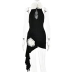 V neck Halter TightTemperamental All Match Backless Dress