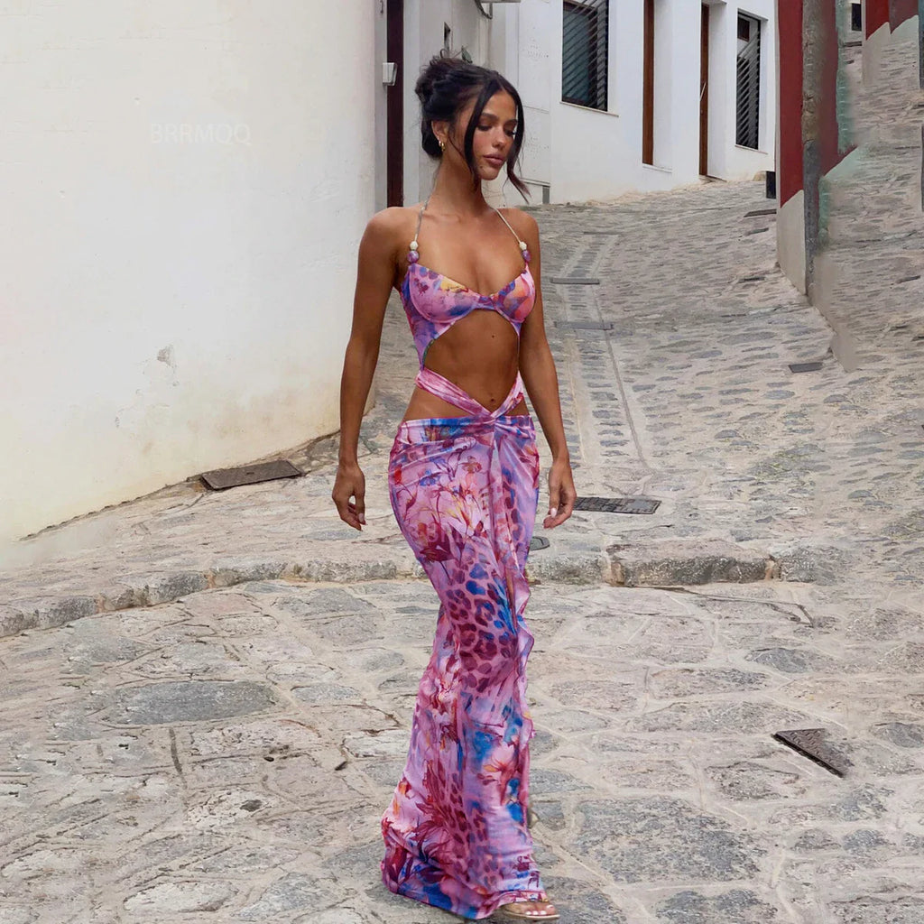 Push Up Bikini Dress Cover Up Three Piece Swim Set