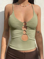 Casual Sleeveless Backless Hollow Out Sexy Cami Top