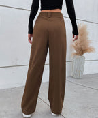 DressBetty - Solid Button Front Casual Women Pants