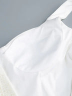 White Spaghetti Strap Diamonds Mini Dress