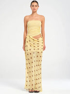 Polka Dot Patchwork Maxi Dress
