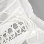 Strapless Mesh White A Line Maxi Long Dress