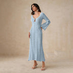 Knit Hollow - Out Loose Patchwork Lace - Up Summer Dress