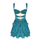 Cover Up Skirt Geometry Printed Two - Piece Beach Dress