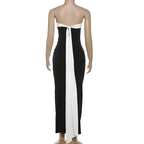 Bows Contrast Color Ribbon Long Dress