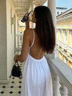Backless Midi Dress Camisole Chic V - Neck & Easy Fit