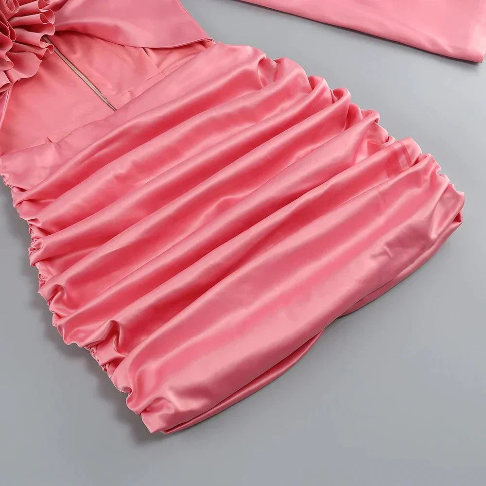 Dine And Dash One Shoulder Satin Mini Dress