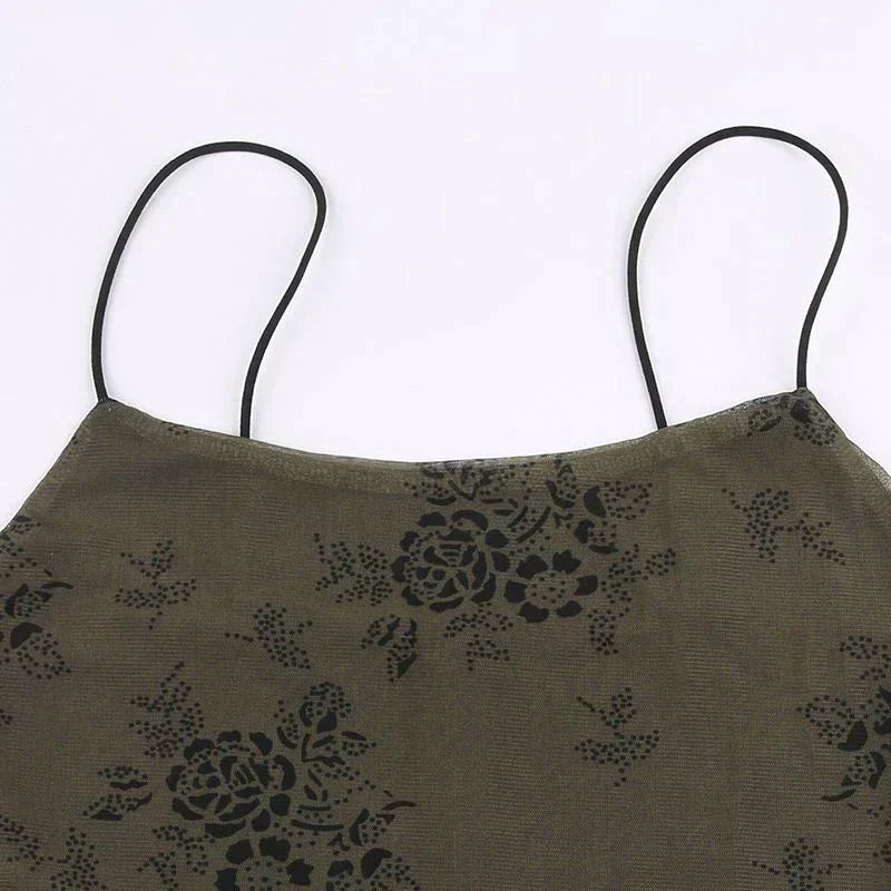 Bianca Minimalist Vintage Floral Lace Dress with Sheer Overlay Chic Silhouette Collection