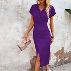 Ana Exclusive María Casual Short V Neck Mini Dress for Women Evening Wear Edit
