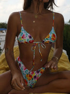 Floral Print High Waist Bikini Sets