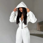 Fish Bone Zipper Slim Hoodie
