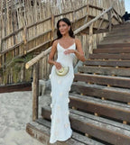 Halter Neck Flower Patchwork Lace - up Maxi Dress