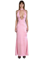 Satin Open Back Dress