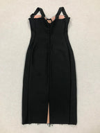 Lace Patchwork Black Midi Dress