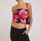 Floral Print OffShoulder Strapless