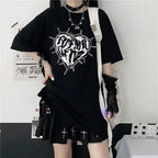 Gothic Vintage Print Black Tshirt